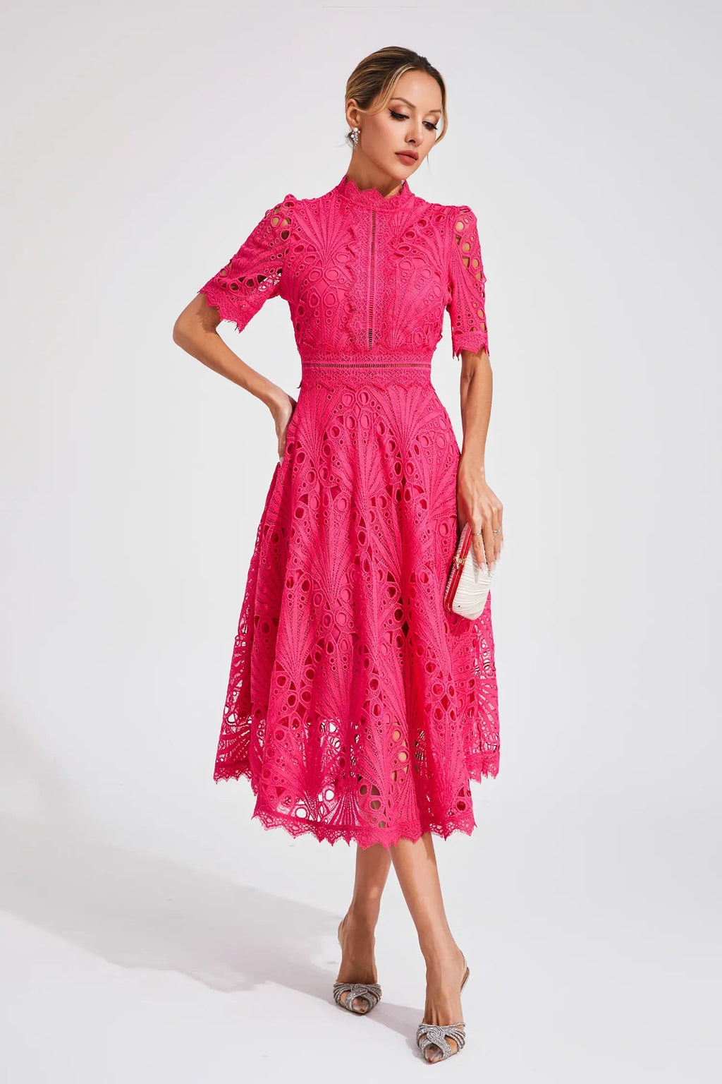 Lina | Dames Midi-jurk - Delicaat Kant, Elegant en Flatterend 3