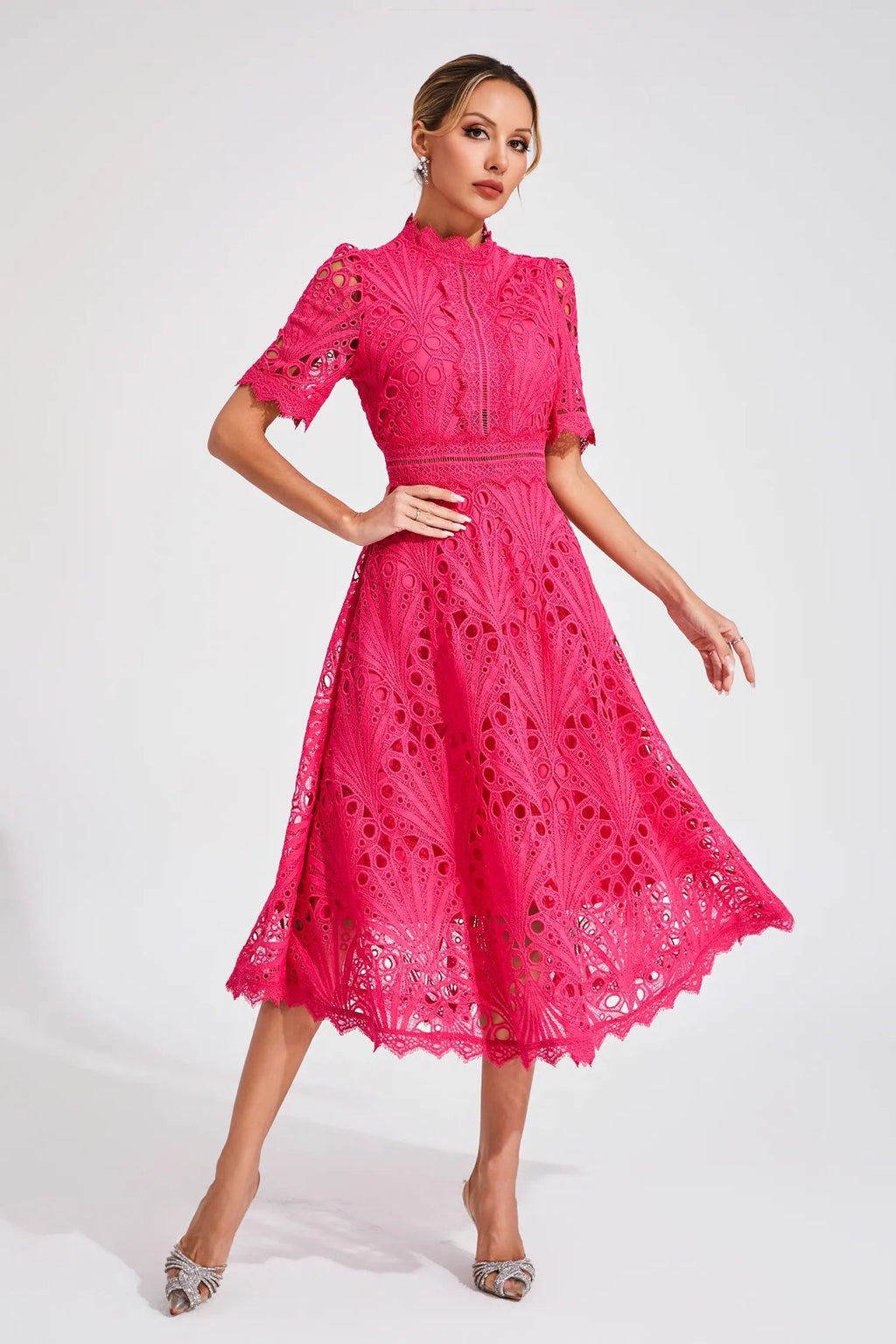 Lina | Dames Midi-jurk - Delicaat Kant, Elegant en Flatterend 4
