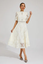 Lina | Dames Midi-jurk - Delicaat Kant, Elegant en Flatterend 9