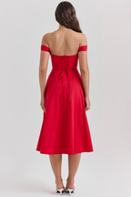 Lina | Dames Midi Jurk - Elegante Bloemenprint, Flatterend Silhouet 9