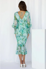Lina | Dames Midi Jurk - Luchtige Bloemenprint, Perfect Voor Zomerjurkjes 7
