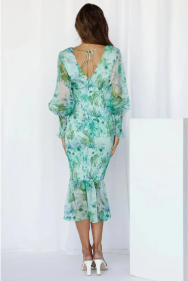 Lina | Dames Midi Jurk - Luchtige Bloemenprint, Perfect Voor Zomerjurkjes 7