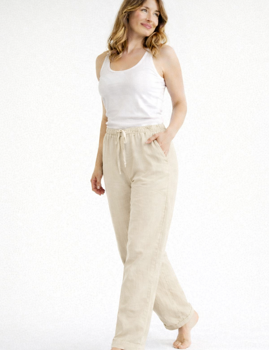 Lina | Dames Pantalon - Hoge Taille, Losse Pasvorm met Zijzakken 5