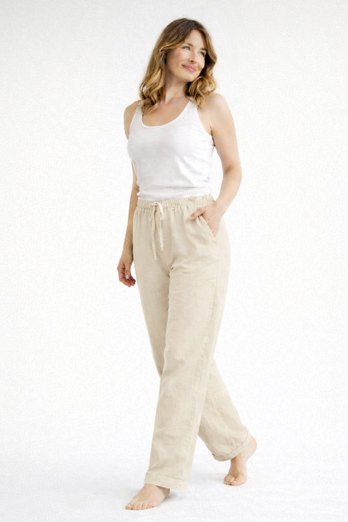 Lina | Dames Pantalon - Hoge Taille, Losse Pasvorm met Zijzakken 5