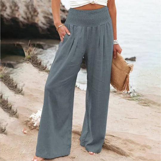 Linnen Broek Dames Met Wijde Pijpen | Flared Pantalon 1