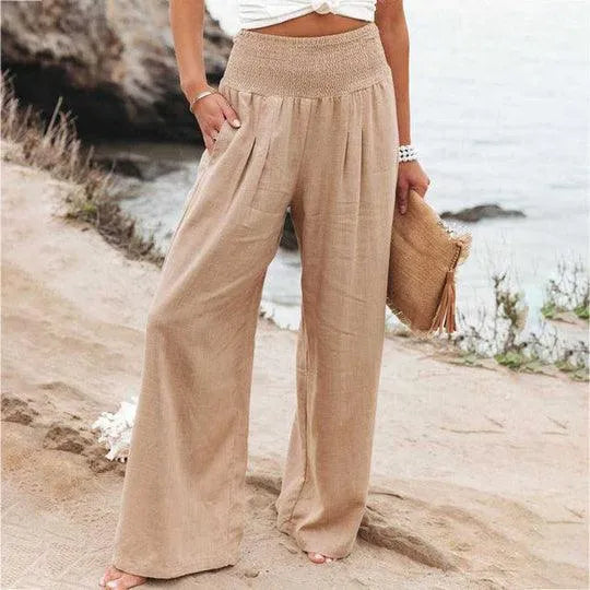Linnen Broek Dames Met Wijde Pijpen | Flared Pantalon 3