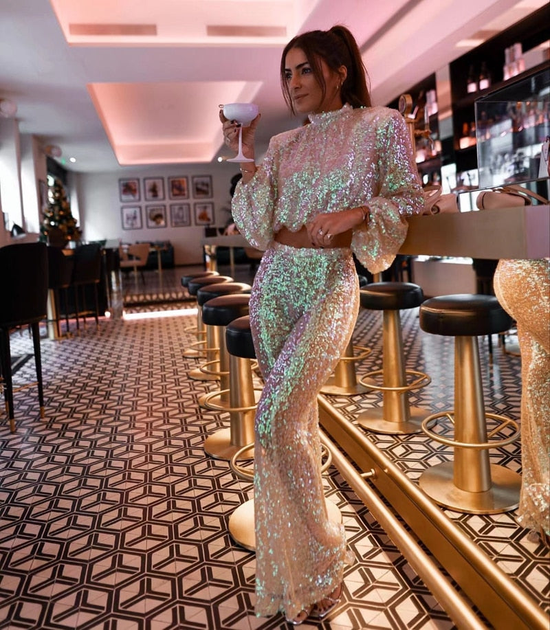 Livia Glitter Combi Set | Luxe 3-delige Kerst Outfit Dames 0