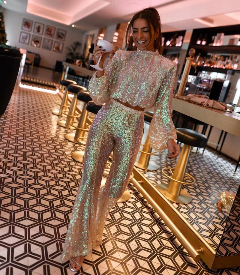 Livia Glitter Combi Set | Luxe 3-delige Kerst Outfit Dames 1