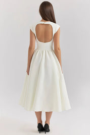 Livia | Dames Midi Jurk - Elegante Ruches, Hoogwaardige Stof 2