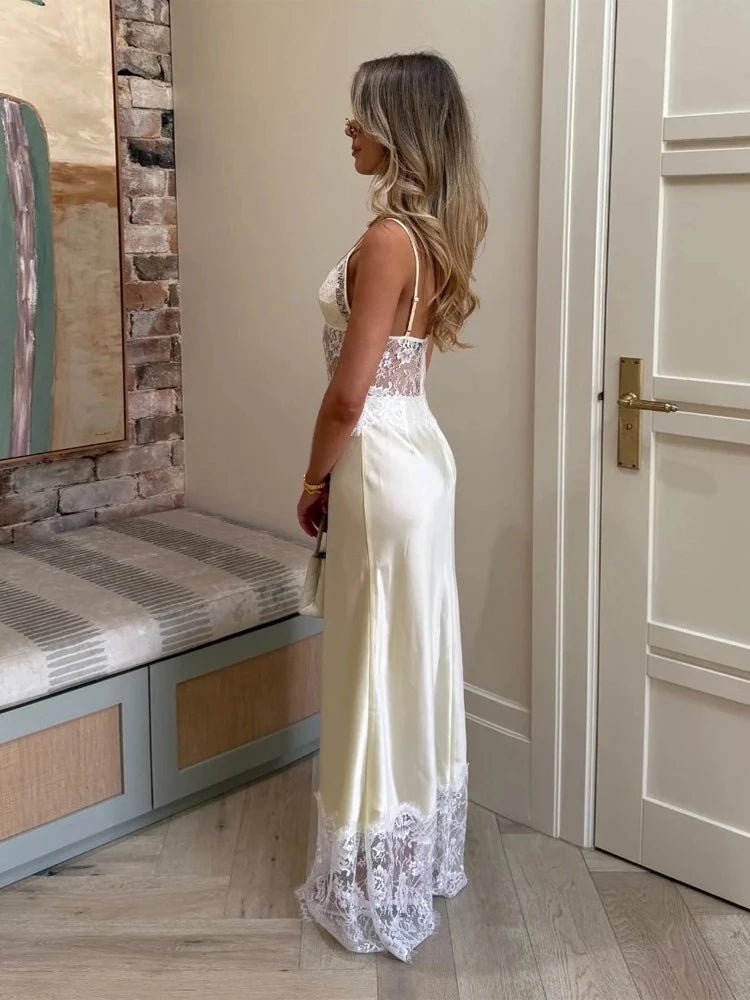 Lora | Dames Gala Jurk - Luxe Satijn en Kant, Off-Shoulder Design 3