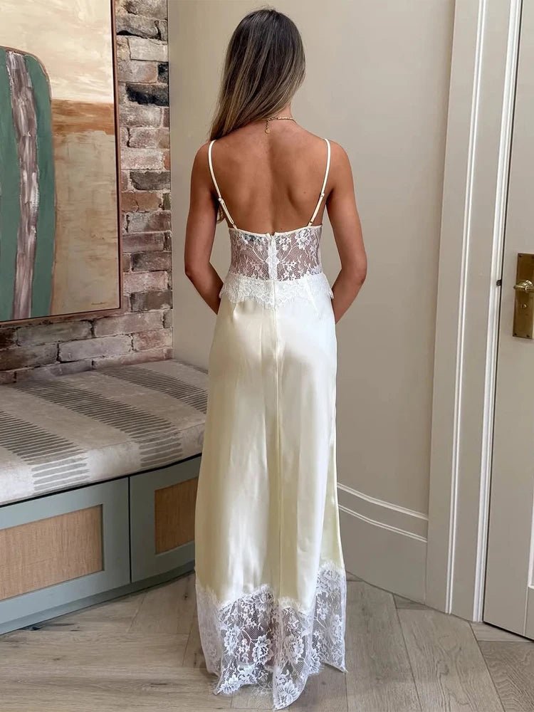 Lora | Dames Gala Jurk - Luxe Satijn en Kant, Off-Shoulder Design 5