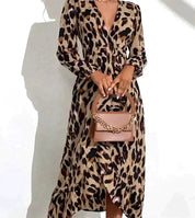 Luipaardprint Midi Jurk | Dames Midi Jurk Casual en Formeel 0