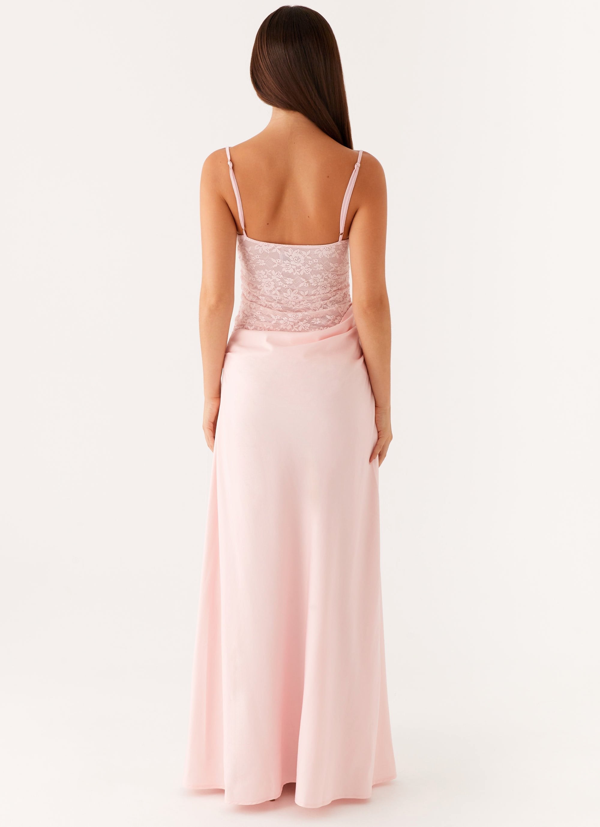 Lysandra | Dames Lange Jurk - Kanten Corset met Luxe Satijnen Rok 2