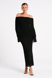 Isaya Maxi-jurk off-shoulder bouclé voor dames