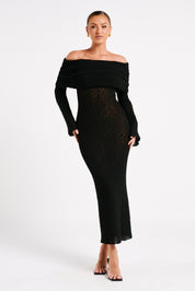 Isaya Maxi-jurk off-shoulder bouclé voor dames