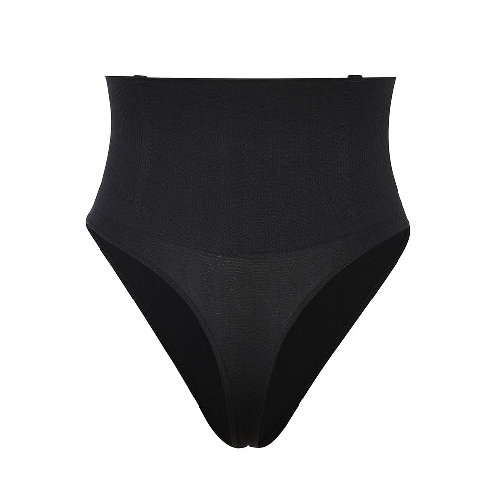Bikini bottom black high-waisted front view