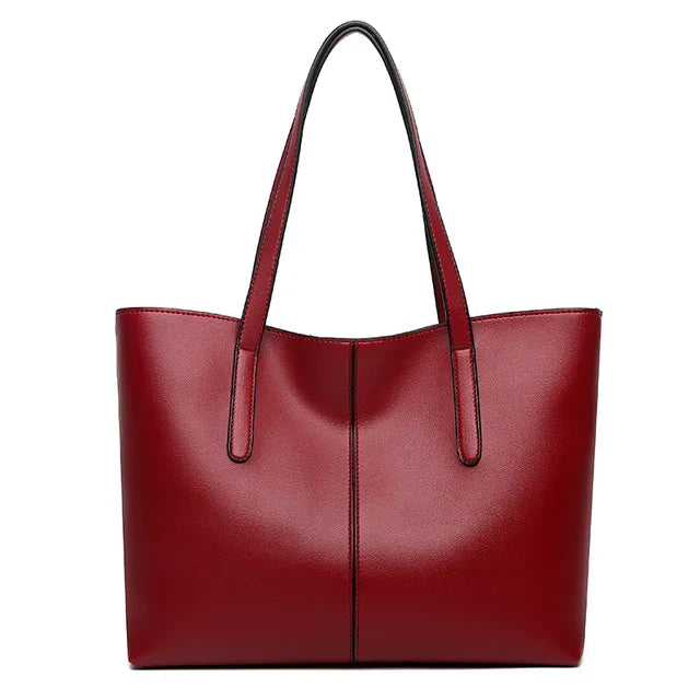Leren schoudertas rood met verstelbare riem front view