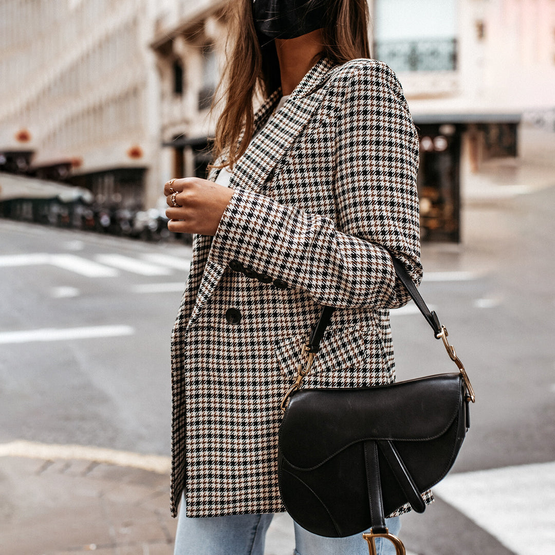 Blazer houndstooth pattern back view