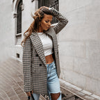 Blazer houndstooth pattern side view