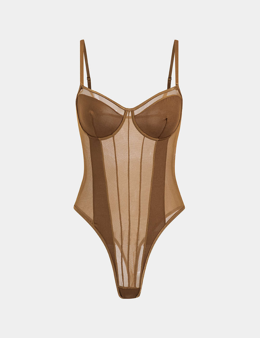 Mira | Dames Bodysuit - Mesh en Patchwork, Elegant Silhouet 0