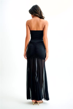 Mira | Dames Maxi Jurk - Off-Shoulder Mesh Met Elegante Plooi Details 8