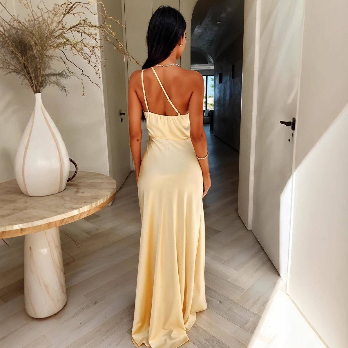 Dames Jurk Elegant Effen Kleur Hedendaags