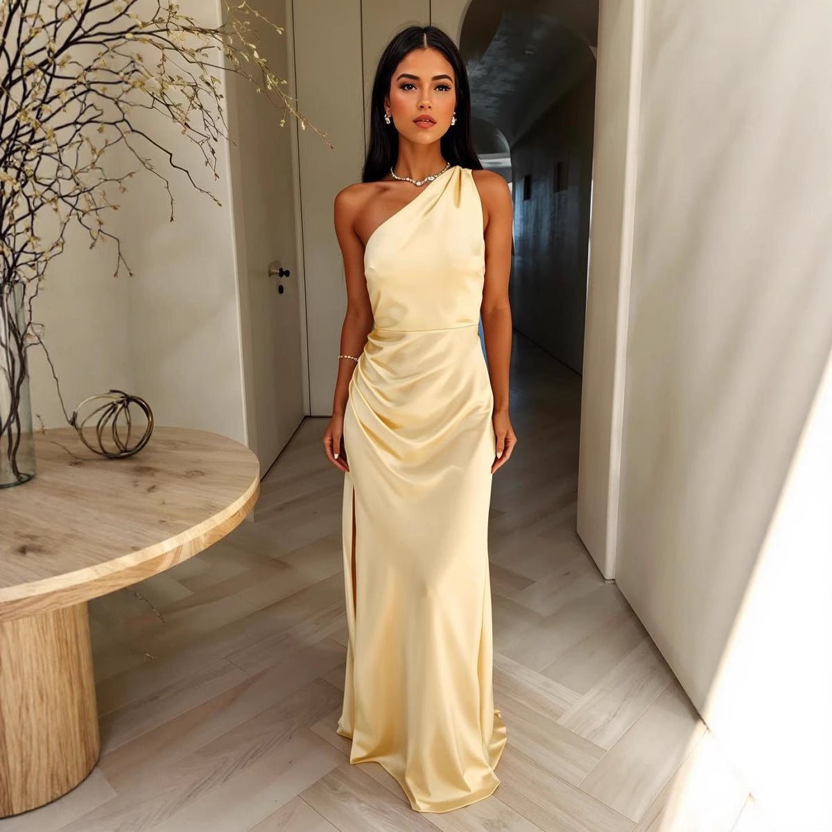 Dames Jurk Elegant Effen Kleur Hedendaags
