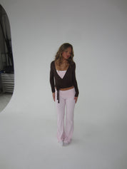 Tatyanna | Bruine Wikkel Top met Tailleband