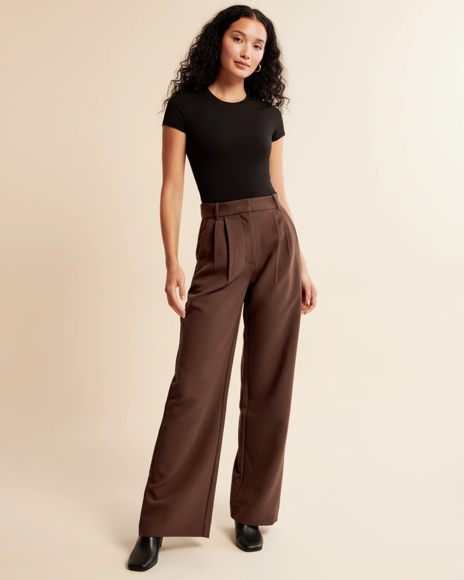 Mova | Zwarte Damesbroek Hoge Taille - Geplooide Pijpen, Elegant 10