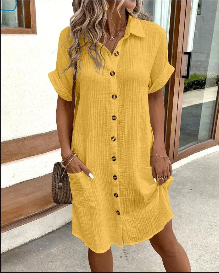 Nina | Dames Jurk - Ademend Polo Design met Steekzakken 1