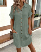 Nina | Dames Jurk - Ademend Polo Design met Steekzakken 3