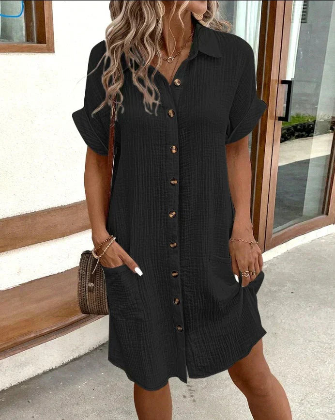 Nina | Dames Jurk - Ademend Polo Design met Steekzakken 4