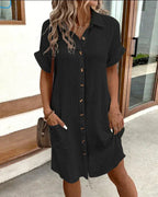 Nina | Dames Jurk - Ademend Polo Design met Steekzakken 4