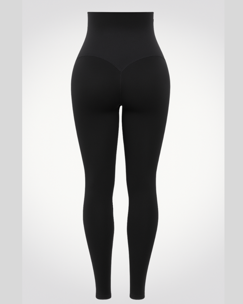 Black shaping leggings high waist back view