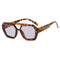 Geometric sunglasses yellow-brown front view isolated