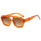 Geometric sunglasses yellow-brown front view close-up