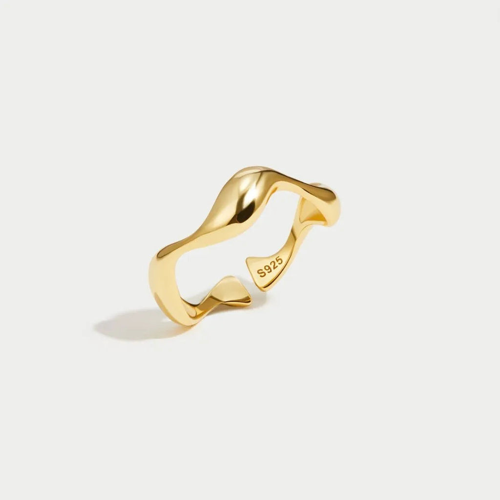 Oceaan | Dames Ring Goud - Verstelbaar, Minimalistisch 18K Verguld 3