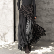 Asymmetrical leopard print dress side view