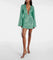 Mini jurk groen met pailletten en wijde mouwen, front view