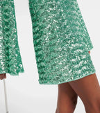 Mini-jurk groen met pailletten detail shot
