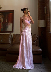 Pink floral dress back view