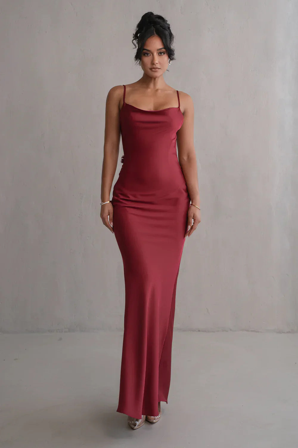Maxi dress red front view