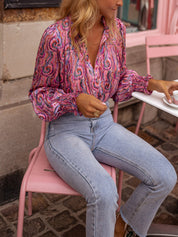 Paisley Print Dames Blouse | Korte Mouw Stijlvol en Comfortabel 0