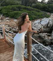 Piper | Dames Maxi Jurk - Luxe Satijn met Kanten Accenten voor Zomer evenementen 3