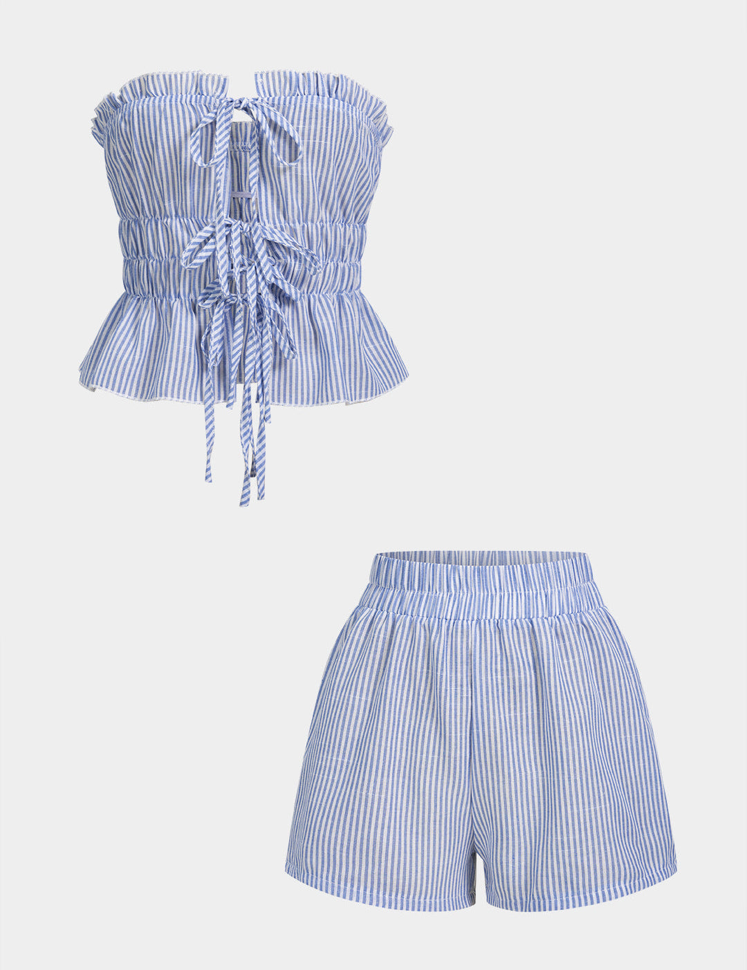 Rina | Dames Set - Stijlvolle Tubetop met Ruches en Gesmokte Taille 0