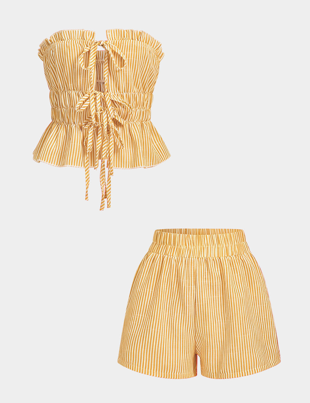 Rina | Dames Set - Stijlvolle Tubetop met Ruches en Gesmokte Taille 5