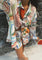 Two-piece set with vibrant botanical print, front view