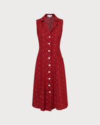 Rosa | Dames Midi-jurk - Polkadot met Strik en V-hals 5