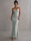 Maxi dress light blue front view
