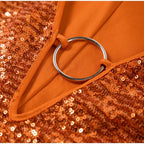 Mini jurk oranje met glitter en metalen ring detail